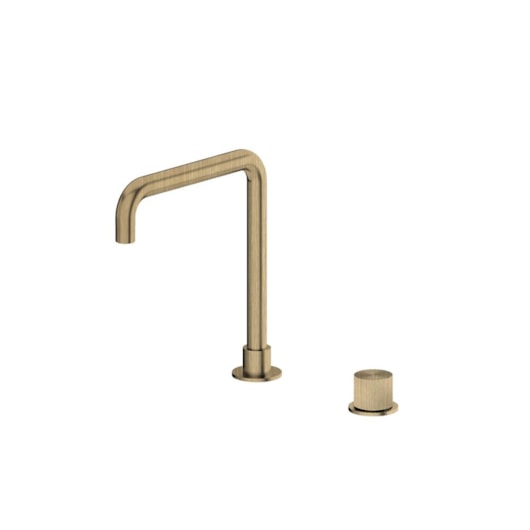 Misturador Monocomando Para Lavatório Bica Alta Giratória Kr460 Dourado Escovado Kromma - Imagem principal - e497a361-56d5-4d70-aa1c-a2d9fba1a32c