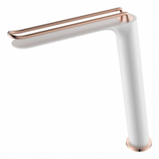 Misturador Monocomando Para Lavatório Bica Alta Kr011 Branco E Rose Gold Kromma - Imagem principal - 0d12de55-befc-4758-9262-164db197c116