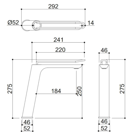 Misturador Monocomando Para Lavatório Bica Alta Kr013 Black Matte E Rose Gold Kromma - Imagem principal - dd43b778-1eff-4ba6-a78e-bb387bca1dfb
