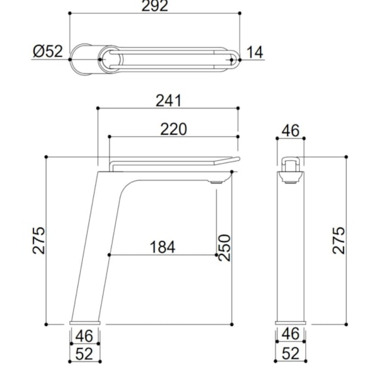 Misturador Monocomando Para Lavatório Bica Alta Kr017 Cromado Kromma - Imagem principal - 5674df60-4e54-4b09-bd87-dae676646fe0