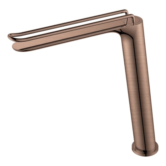 Misturador Monocomando Para Lavatório Bica Alta Kr017 Rose Gold Escovado Kromma - Imagem principal - 508e6686-fa9d-49b7-9c7b-cb7369fe3f8a