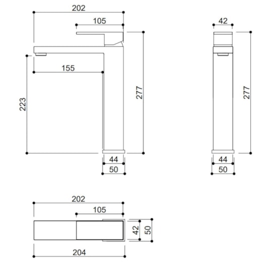 Misturador Monocomando Para Lavatório Bica Alta Kr229nb Matte Kromma - Imagem principal - f06761b3-ee21-4627-9b6b-489df914172b