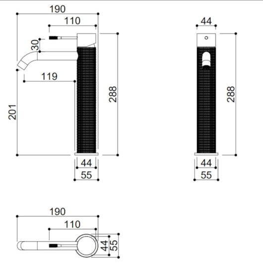 Misturador Monocomando Para Lavatório Bica Alta Kr449 Titânio Kromma - Imagem principal - 3ab5cf2e-7772-4410-9b1c-78873a60cf62