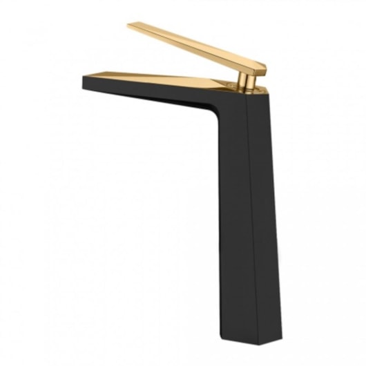 Misturador Monocomando Para Lavatório Bica Alta Kr478 Black Matte E Dourado Kromma - Imagem principal - db9c02b7-68e2-4432-9a69-b4715cd7322a