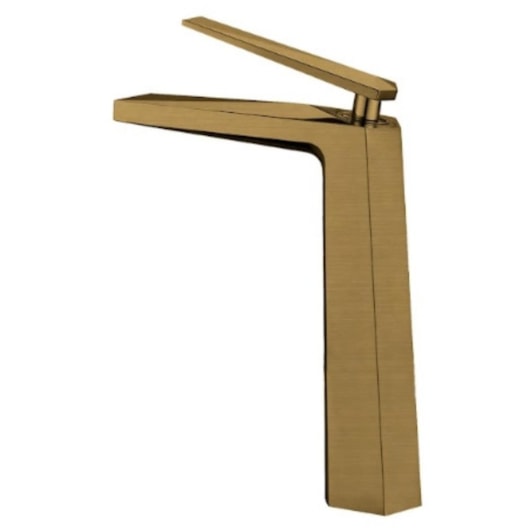 Misturador Monocomando Para Lavatório Bica Alta Kr578 Dourado Escovado Kromma - Imagem principal - 597af683-8e68-4aaa-bb24-6b5665a3b957