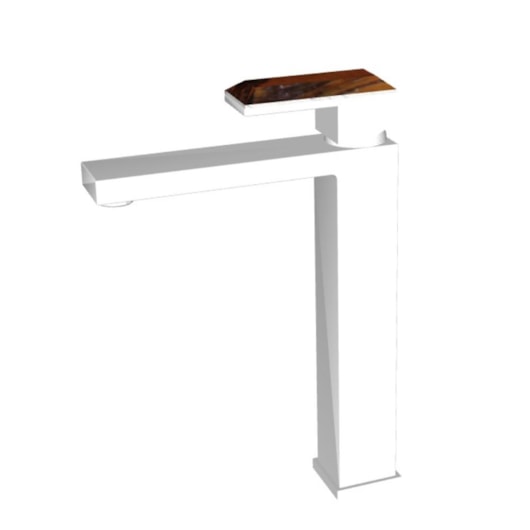Misturador Monocomando Para Lavatório  Bica Alta Rb1815n Branco Matte E Jaspe Marrom Rubinettos - Imagem principal - 3d9f19b0-d065-4872-b289-206f3b53d3eb