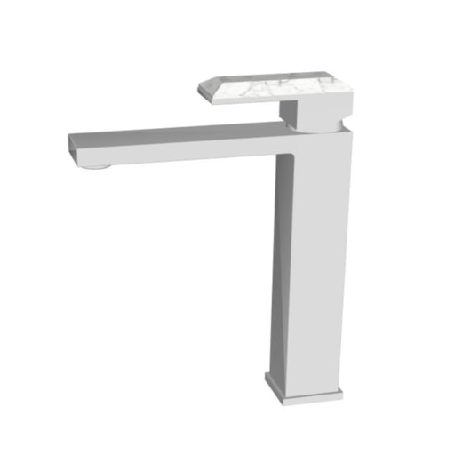 Misturador Monocomando Para Lavatório  Bica Alta Rb1815n Cromado E Howlita Branca Rubinettos - Imagem principal - 6fb3759e-8a0f-4e15-b3dc-a8f2eb06ffb6