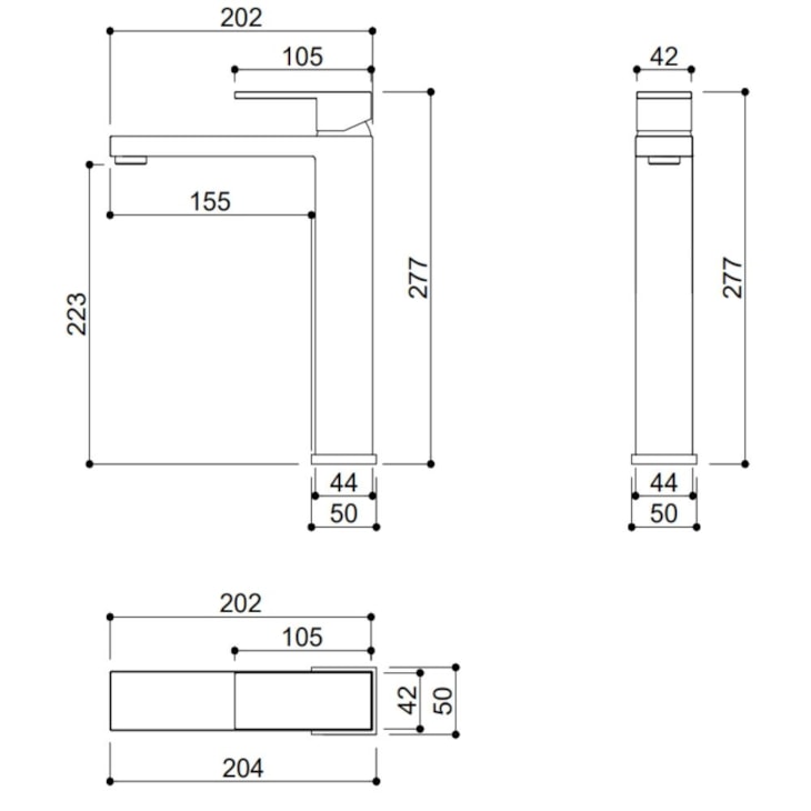 Misturador Monocomando Para Lavatório Bica Alta Rb1815n Cromado Rubinettos