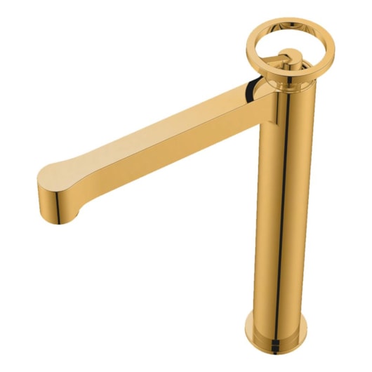 Misturador Monocomando Para Lavatório Bica Alta Rb6212 Gold Matte Com Esfera Quartzo Rosa Rubinettos - Imagem principal - f58c4122-88b0-41f9-8d01-dd4fdd0032d1