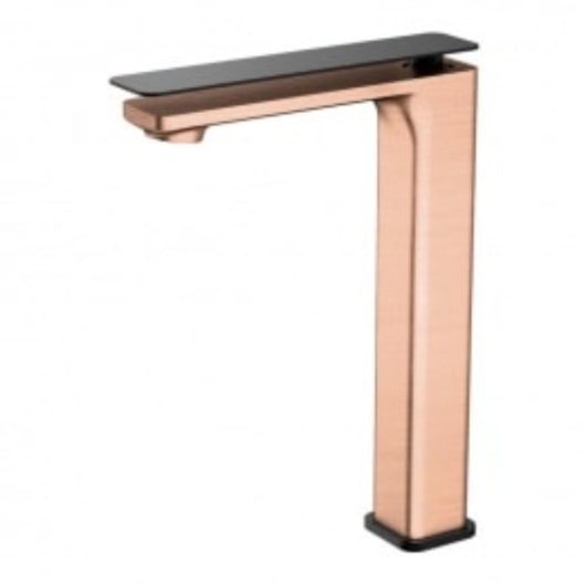Misturador Monocomando Para Lavatório Bica Alta Urban Rb8116 Rose Gold Escovado E Black Matte Rubinettos - Imagem principal - 9242ac37-d14e-4916-bc8c-f8f291f5a94f