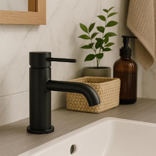 Misturador Monocomando Para Lavatório Bica Baixa Black Matte Drop - Imagem principal - 342b742c-913d-4870-819c-d2c99fe3186f