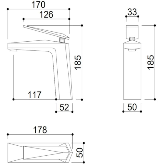 Misturador Monocomando Para Lavatório Bica Baixa Black Matte E Dourado Kromma - Imagem principal - 698f85fa-9d38-4c94-88f7-899045163988