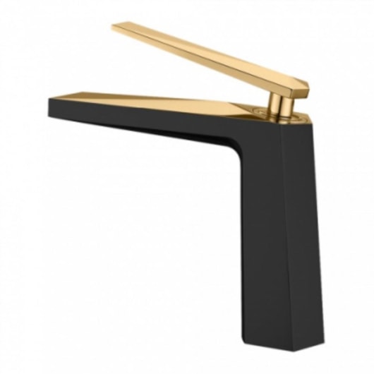 Misturador Monocomando Para Lavatório Bica Baixa Black Matte E Dourado Kromma - Imagem principal - 5645328d-edae-4220-a1b7-2c63defa19e4