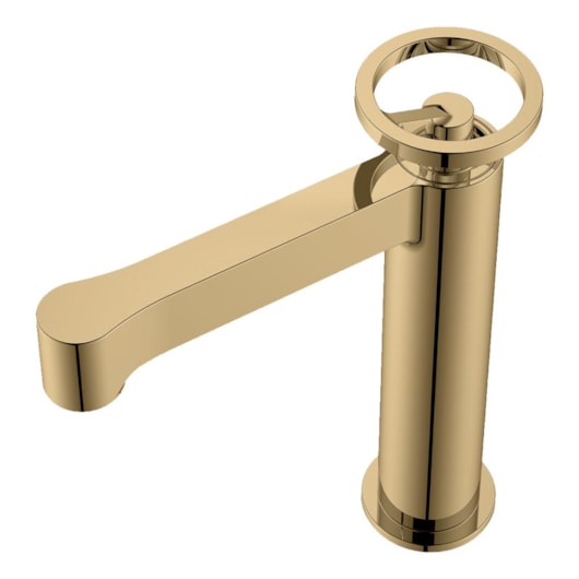 Misturador Monocomando Para Lavatório Bica Baixa Com Esfera Quartzo Rosa Rb6211 Champagne Matte Rubinettos - Imagem principal - b18c09f6-0712-47d6-8e70-0a38785fe2b5