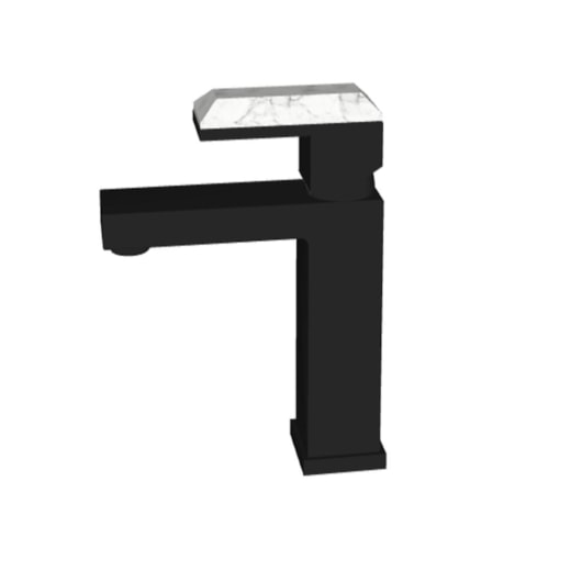 Misturador Monocomando Para Lavatório Bica Baixa Com Pedra Howlita Branca Rb1805nb Black Matte Rubinettos - Imagem principal - 4a5fdd97-7985-4519-a56c-3ca296b0d038
