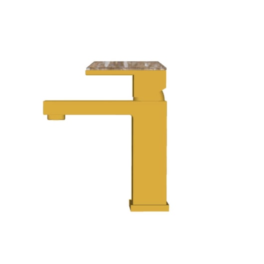 Misturador Monocomando Para Lavatório Bica Baixa Com Pedra Quartzo Fume Rb1806ndr Dourado Rubinettos - Imagem principal - e616fc29-4662-4eae-988e-ae96c2462389