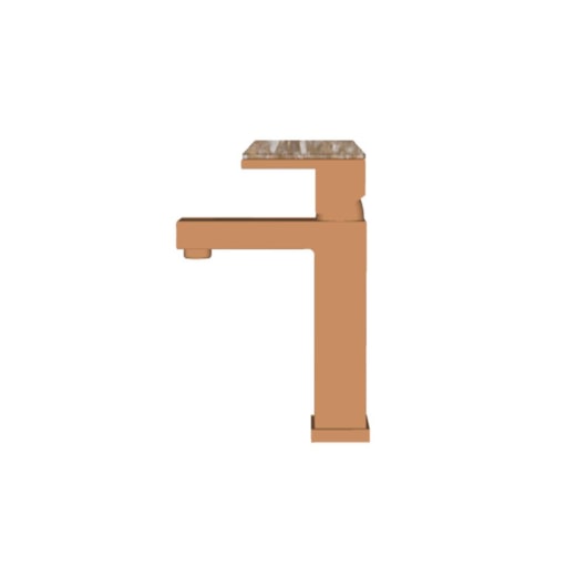 Misturador Monocomando Para Lavatório Bica Baixa Com Pedra Quartzo Fume Rb1807n Rose Gold  Rubinettos - Imagem principal - e336a855-cf8f-4f33-8546-820d48fe15e3