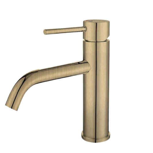 Misturador Monocomando Para Lavatório Bica Baixa Dourado Escovado Drop - Imagem principal - 34627d70-39de-4043-8941-d9754c5fe856