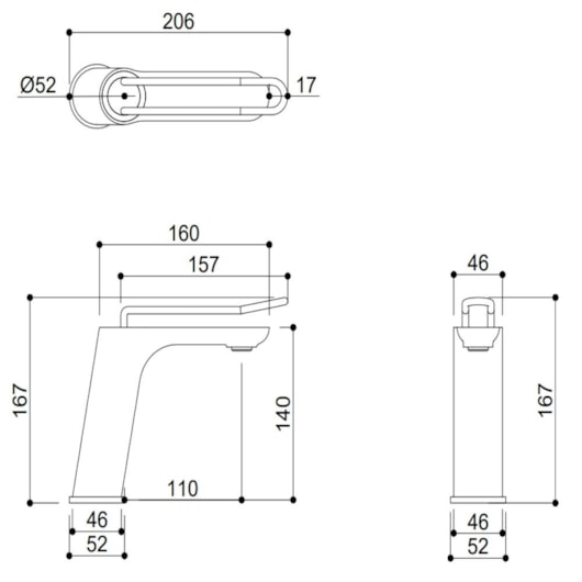 Misturador Monocomando Para Lavatório Bica Baixa Kr010 Branco E Rose Gold Kromma - Imagem principal - aba31f3b-f677-4300-9b00-6ca3dce80c2f