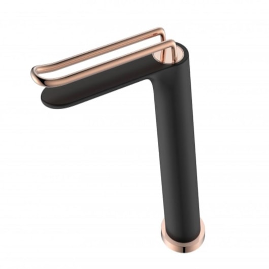 Misturador Monocomando Para Lavatório Bica Baixa Kr012 Black Matte E Rose Gold Kromma - Imagem principal - f6a91dc8-39ef-4b92-966f-9da735858b1e