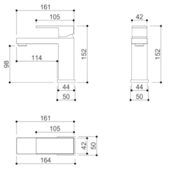 Misturador Monocomando Para Lavatório Bica Baixa Kr225nb Black Matte Kromma