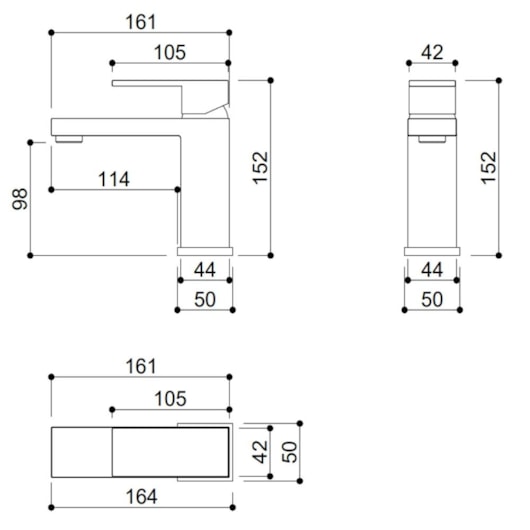 Misturador Monocomando Para Lavatório Bica Baixa Kr225nb Black Matte Kromma - Imagem principal - 677bc243-6307-4951-87a0-a4a58fbfab7c