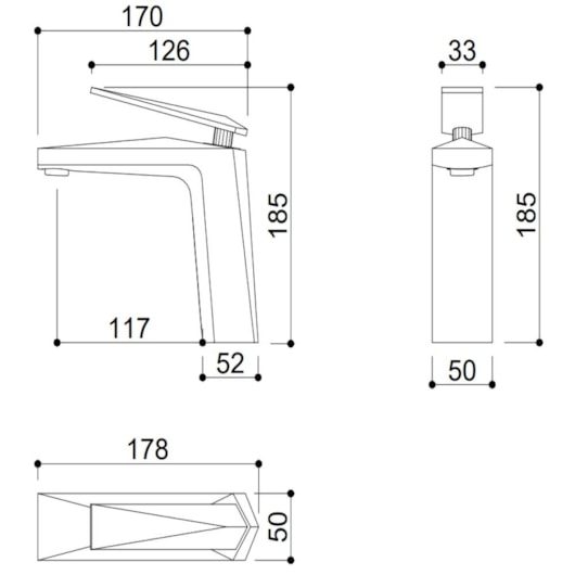 Misturador Monocomando Para Lavatório Bica Baixa Kr577 Cromado Kromma - Imagem principal - 71449372-524e-40cd-8053-78fa9c5e7c54