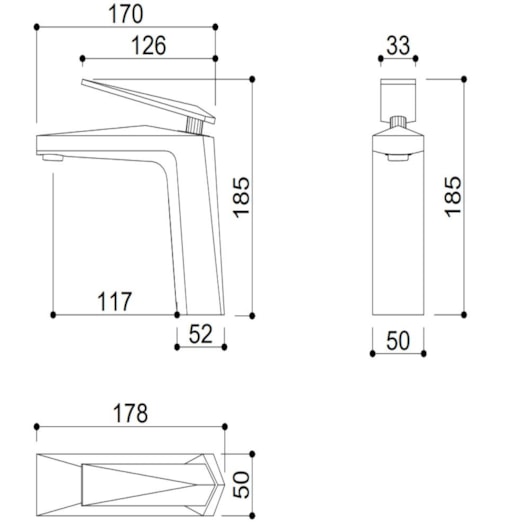 Misturador Monocomando Para Lavatório Bica Baixa Kr577 Ônix Matte Kromma - Imagem principal - 9c923cbf-e743-4750-b1b9-73bfdc0c741d