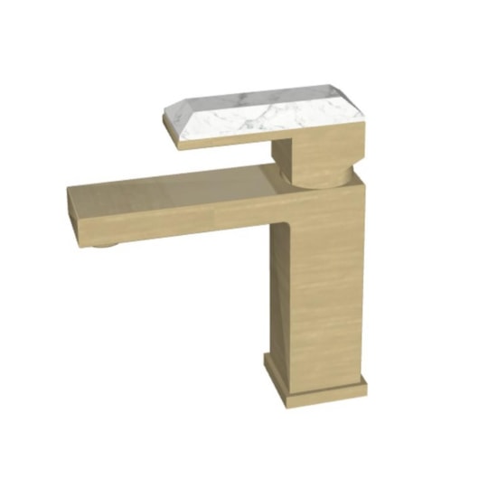 Misturador Monocomando Para Lavatório Bica Baixa Rb1805 Dourado E Howlita Branco Rubinettos - Imagem principal - 987efaf5-37c8-488d-bbc2-e228596a0980