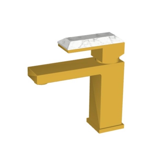 Misturador Monocomando Para Lavatório  Bica Baixa Rb1806n Dourado E Howlita Branca Rubinettos - Imagem principal - 3be51573-27dc-4472-ad91-4f4e90fcbce9