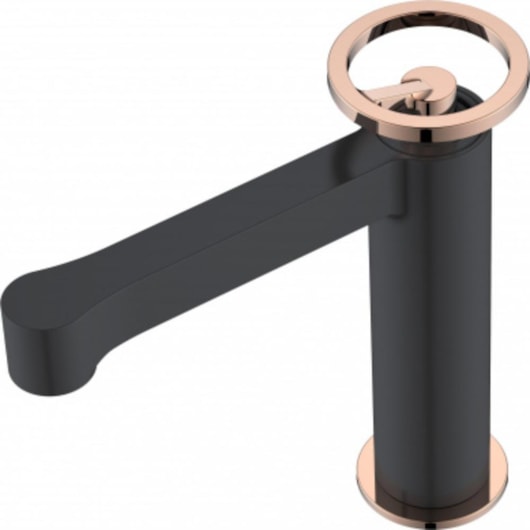 Misturador Monocomando Para Lavatório Bica Baixa Rb6215 Black Matte E Rose Gold Rubinettos - Imagem principal - 1a1c3cac-64c9-46f0-ab16-fdc9db6dd674