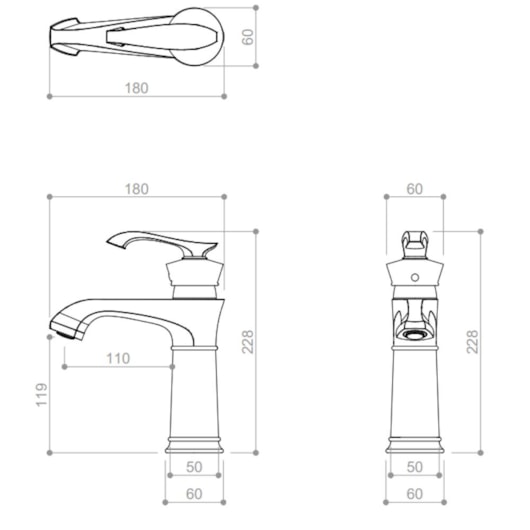 Misturador Monocomando Para Lavatório Bica Baixa Rb8892 Cromado Rubinettos - Imagem principal - 4b1b955b-ed37-4e05-9037-c80939592762
