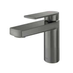 Misturador Monocomando Para Lavatório De Mesa Argon Bica Baixa Grafite Escovado Docol