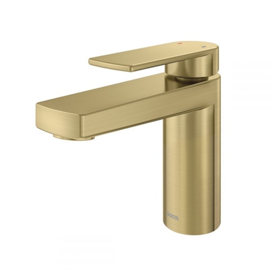 Misturador Monocomando Para Lavatório De Mesa Argon Bica Baixa Ouro Escovado Docol - Imagem principal - a8b08ea8-ba56-43eb-abdd-00a5d36f1ce9