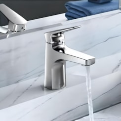 Misturador Monocomando Para Lavatório De Mesa Bica Baixo Level Cromado Deca