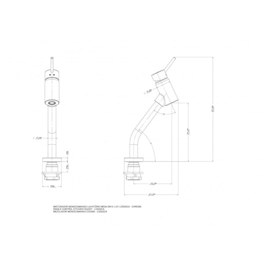 Misturador Monocomando Para Lavatório De Mesa Loggica Bica Baixa Cromado Docol - Imagem principal - f085a2cb-2349-41db-8d85-bf3acb20cccb