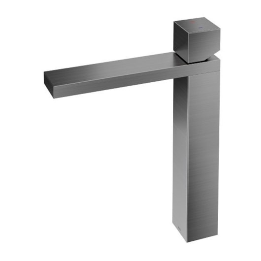 Misturador Monocomando Para Lavatório De Mesa Mínima Bica Alta Grafite Escovado Docol - Imagem principal - 4645ecd5-d970-425b-a034-bf8a086ac5e4