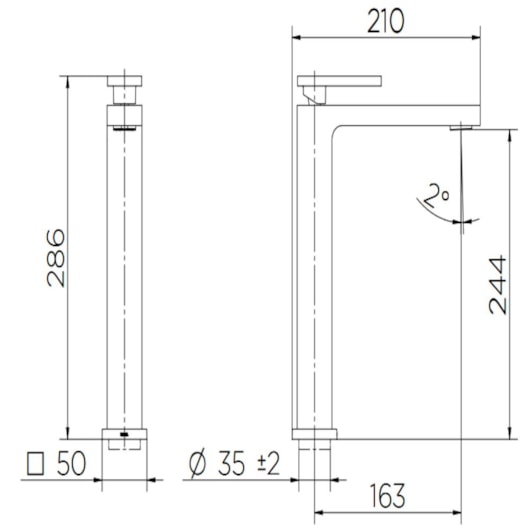 Misturador Monocomando Para Lavatório De Mesa New Edge Bica Alta Cobre Escovado Docol - Imagem principal - bd262ecf-9478-467f-968d-bd7f8bc973dd