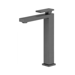 Misturador Monocomando Para Lavatório De Mesa New Edge Bica Alta Grafite Escovado Docol