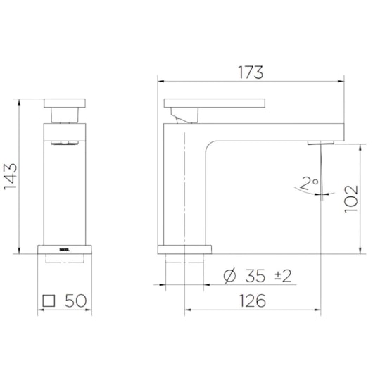 Misturador Monocomando Para Lavatório De Mesa New Edge Bica Baixa Cromado Docol - Imagem principal - 3a215313-2282-40bc-aecf-0f15fefd8aaf