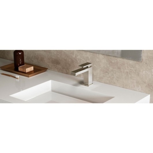 Misturador Monocomando Para Lavatório De Mesa New Edge Bica Baixa Níquel Escovado Docol - Imagem principal - 3bf64cd0-969d-42c3-b4f9-3cb6b7322f36