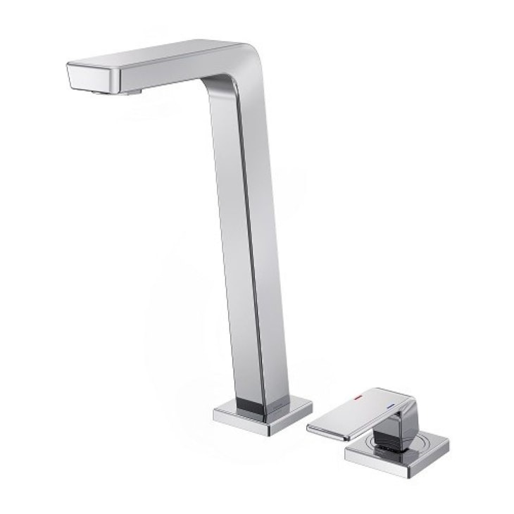 Misturador Monocomando Para Lavatório De Mesa Vougan Bica Alta Cromada Docol
