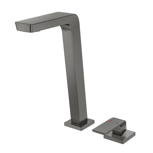 Misturador Monocomando Para Lavatório De Mesa Vougan Bica Alta Grafite Escovado Docol - Imagem principal - 7d50d6ea-c591-4180-9e13-31df83a118e2