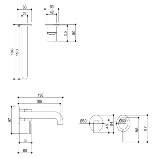Misturador Monocomando Para Lavatório De Parede Kr469 Cromado Kromma - Imagem principal - 79217aca-11b0-4c12-ad44-de06cf13366d