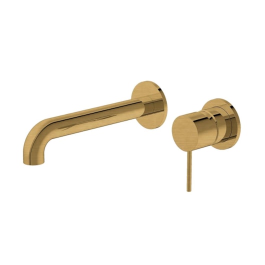 Misturador Monocomando Para Lavatório de Parede Kr469 Dourado Escovado Kromma - Imagem principal - e5653a95-d6b1-44f9-a52a-0ff454e91dc2