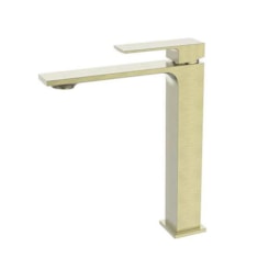 Misturador  Monocomando Para Lavatório Slim Bica Alta Ouro Escovado Lexxa