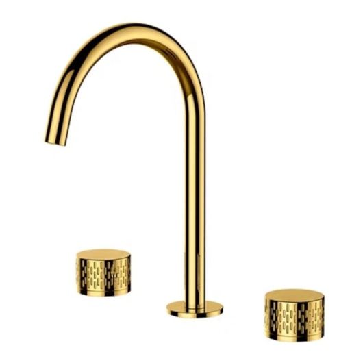 Misturador Para Bancada Duplo Comando Bica Alta Dourado Lexxa - Imagem principal - 95f6b46a-c1e7-482e-b4ff-93646c445f37