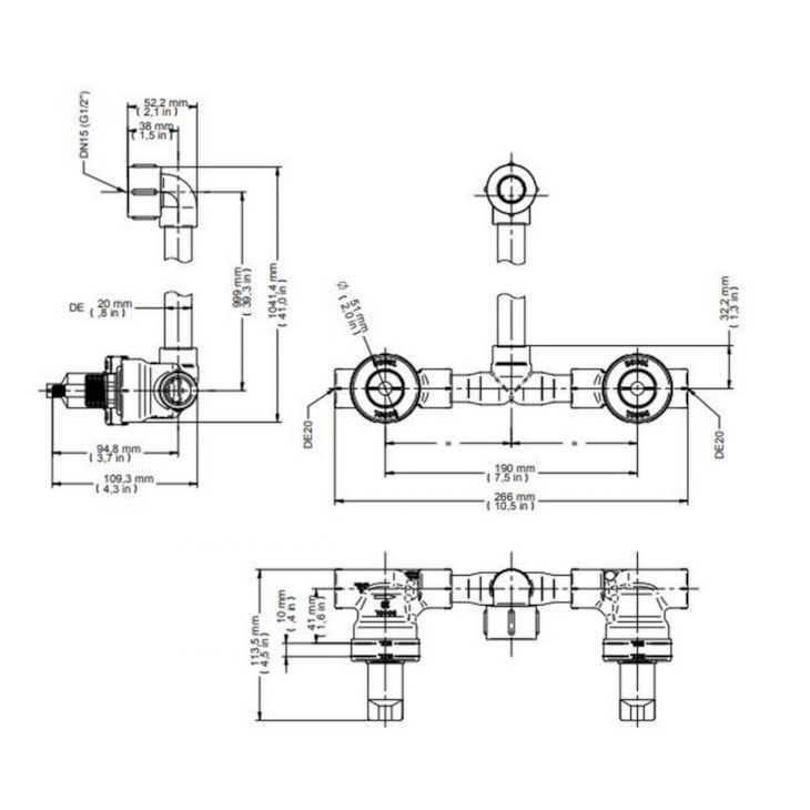 Misturador Para Chuveiro Ppr Base Tec 20mm Docol