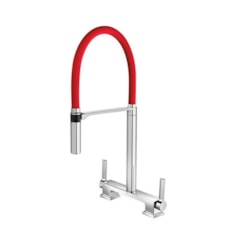 Misturador Para Cozinha De Mesa Bica Alta Doc Chrome/vermelho Docol
