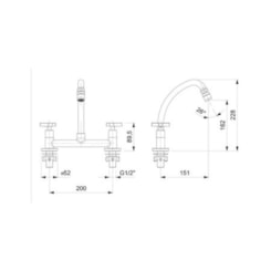 Misturador Para Cozinha De Mesa Bica Móvel Cromado Celite